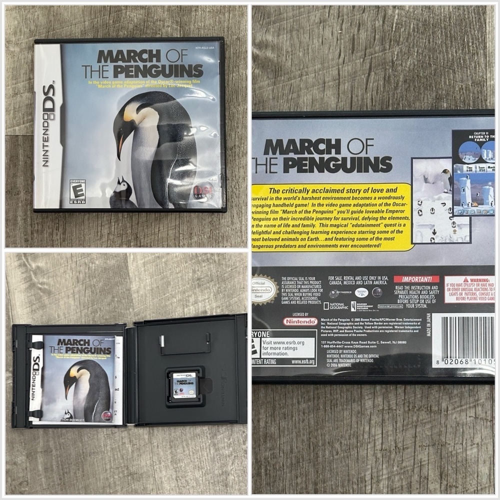 March of the Penguins Video - Nintendo DS Game Everyone 2006 Play Fun Family